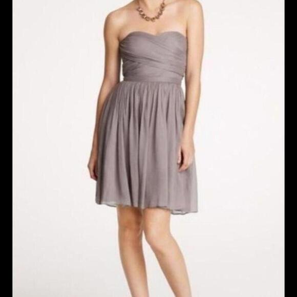 J Crew size 14 grey silk fit and flare dress - Picture 1 of 6